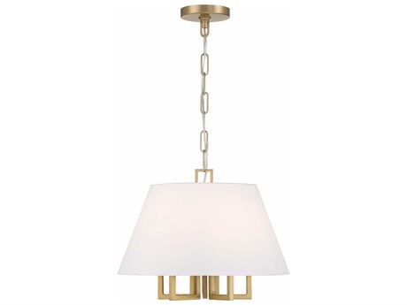 Crystorama Westwood 5-Light Vibrant Gold White Empire Pendant