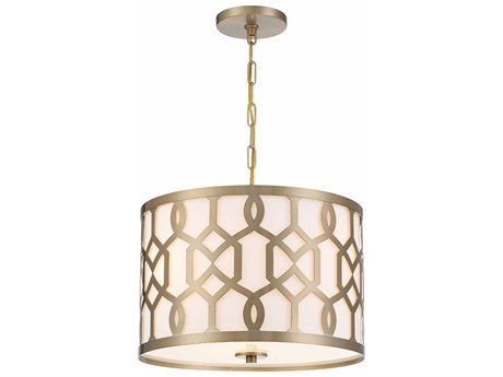 Crystorama Jennings 3-Light White Drum Chandelier