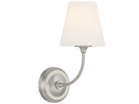 Crystorama Sylvan 1-Light Brushed Nickel Glass Wall Sconce