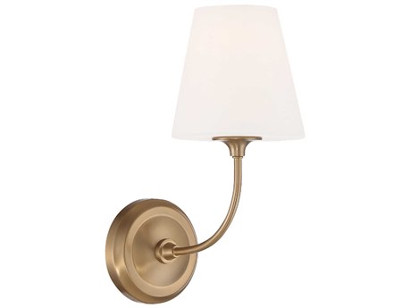 Crystorama Sylvan 1-Light Vibrant Gold Glass Wall Sconce