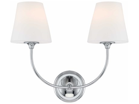 Crystorama Sylvan 2-Light Polished Chrome Glass Vanity Light