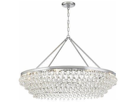 Crystorama Calypso 8-Light Polished Chrome Glass Candelabra Chandelier