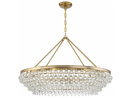 Crystorama Calypso 8-Light Vibrant Gold Glass Candelabra Tiered Chandelier