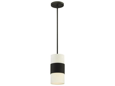 Crystorama Grayson 1-Light Dark Bronze Cylinder Mini Pendant