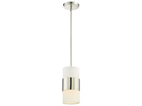 Crystorama Grayson 1-Light Polished Nickel Cylinder Mini Pendant
