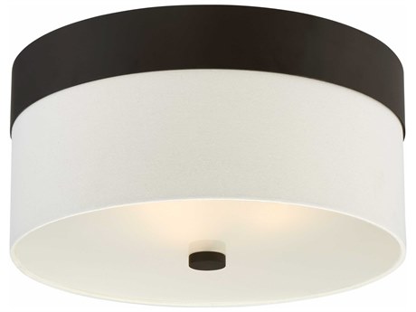 Crystorama Grayson 3-Light Dark Bronze Drum Flush Mount