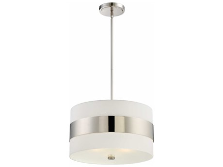 Crystorama Grayson 3-Light Polished Nickel Drum Chandelier