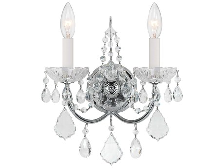 Crystorama Imperial 2-Light Polished Chrome Crystal Wall Sconce