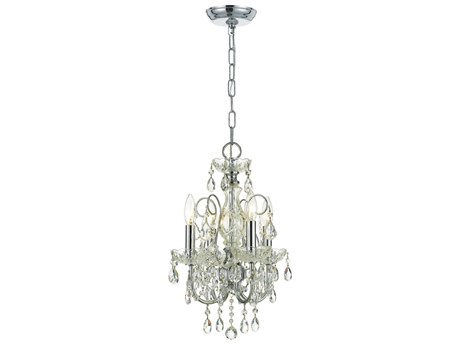 Crystorama Imperial 4-Light Polished Chrome Crystal Candelabra Chandelier