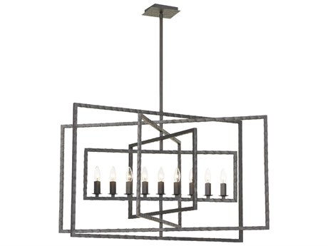 Crystorama Capri 9-Light Raw Steel Candelabra Chandelier