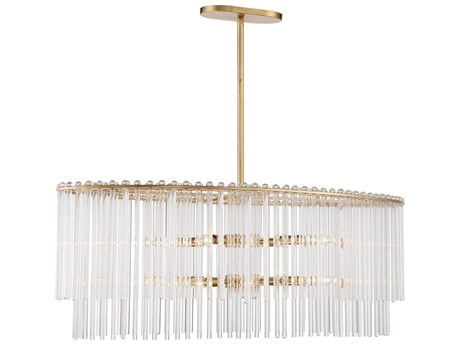 Crystorama Bleecker 8-Light Antique Gold Crystal Glass Tiered Island Pendant