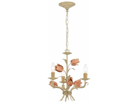 Crystorama Southport 3-Light Sage Rose Green Chandelier