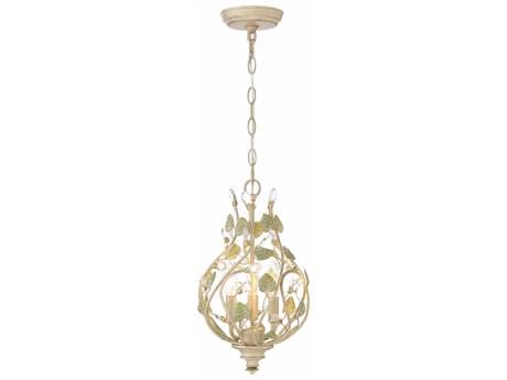 Crystorama Josie 3-Light Champagne Green Tea Candelabra Chandelier