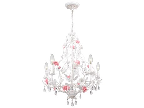 Crystorama Lola 5-Light Wet White Crystal Candelabra Chandelier