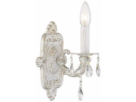 Crystorama Paris Market 1-Light White Crystal Wall Sconce