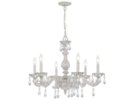 Crystorama Paris Market 6-Light White Crystal Candelabra Chandelier