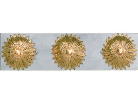 Crystorama Broche 3-Light Antique Gold Silver Vanity Light