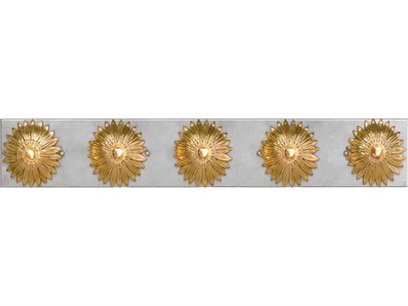 Crystorama Broche 5-Light Antique Gold Silver Vanity Light