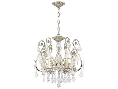 Crystorama Regis 6-Light Olde Silver Crystal Semi Flush Mount