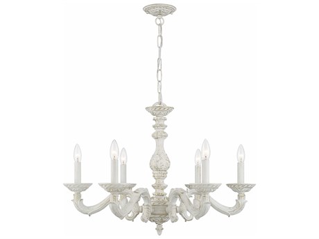 Crystorama Paris Market 6-Light Off White Candelabra Chandelier