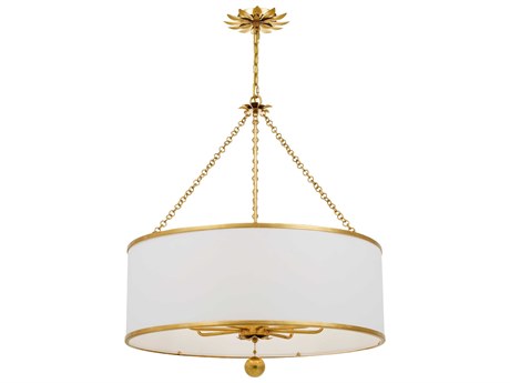 Crystorama Broche 8-Light Gold Candelabra Drum Chandelier