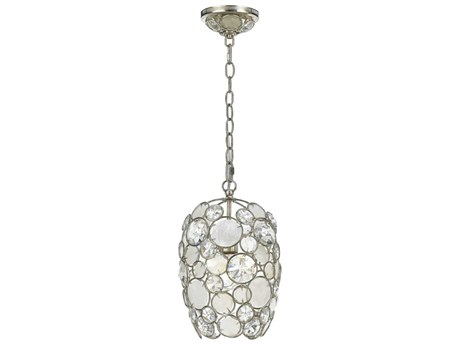 Crystorama Palla 1-Light Antique Silver Crystal Geometric Mini Pendant