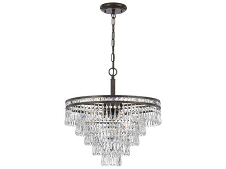 Crystorama Mercer 7-Light Bronze Crystal Tiered Chandelier