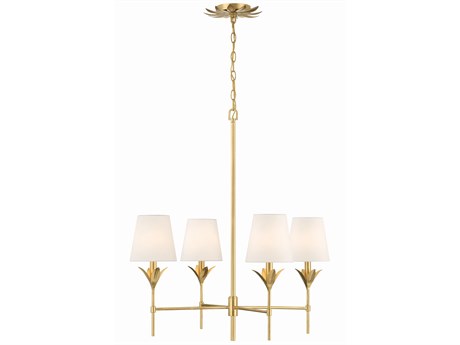 Crystorama Broche 4-Light Antique Gold Candelabra Chandelier