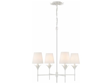 Crystorama Broche 4-Light Matte White Candelabra Chandelier