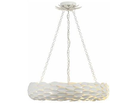 Crystorama Broche 6-Light Matte White Pendant