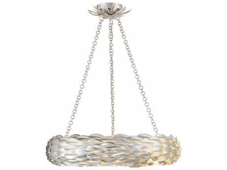 Crystorama Broche 6-Light Antique Silver Pendant