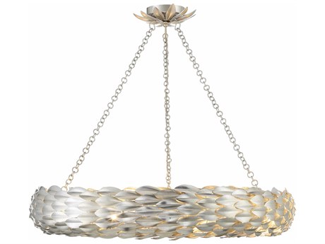 Crystorama Broche 8-Light Antique Silver Pendant