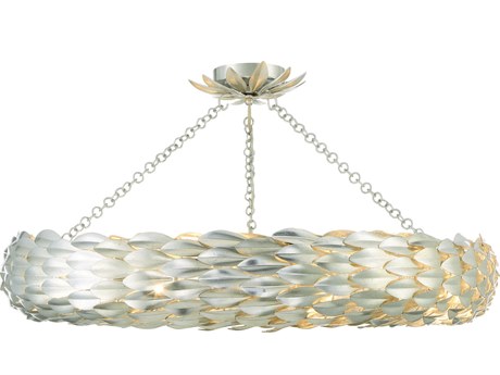 Crystorama Broche 8-Light Antique Silver Semi Flush Mount