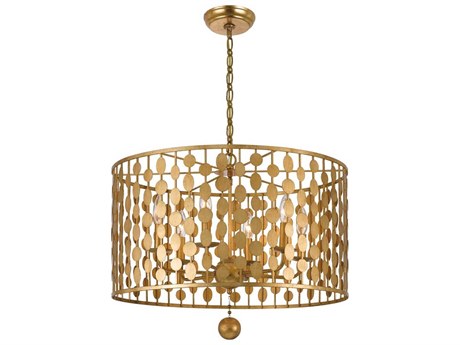 Crystorama Layla 6-Light Gold Candelabra Drum Chandelier