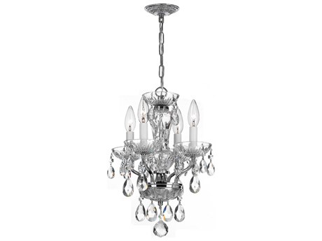 Crystorama Traditional Crystal 4-Light Chrome Candelabra Chandelier