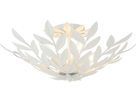 Crystorama Broche 4-Light Matte White Semi Flush Mount