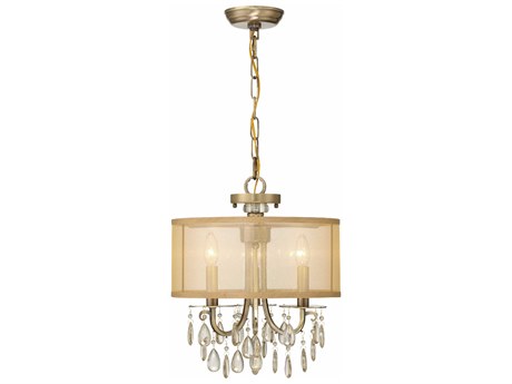 Crystorama Hampton 3-Light Gold Crystal Drum Chandelier