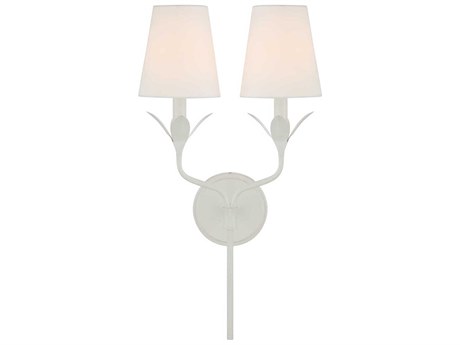 Crystorama Broche 2-Light Matte White Wall Sconce