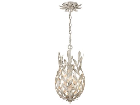 Crystorama Broche 3-Light Antique Silver Mini Pendant