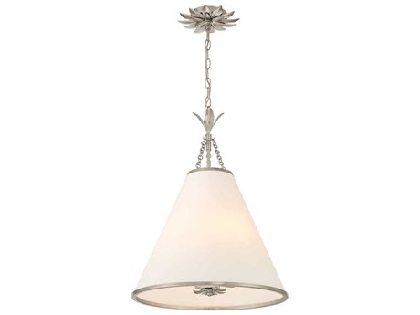 Crystorama Broche 4-Light Antique Silver Pendant