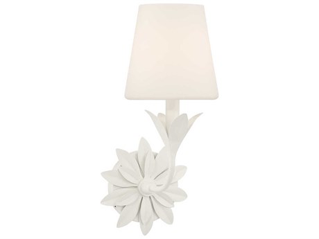 Crystorama Broche 1-Light Matte White Wall Sconce
