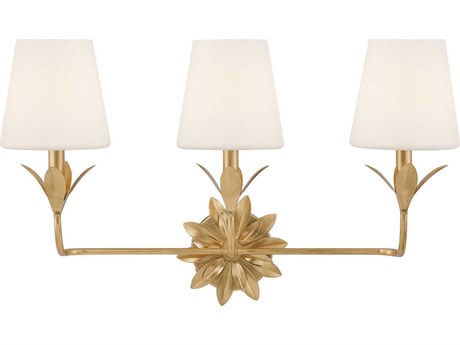 Crystorama Broche 3-Light Antique Gold Vanity Light