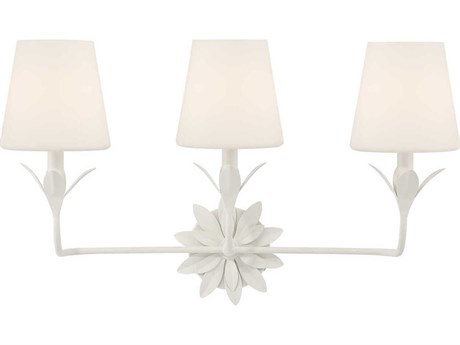 Crystorama Broche 3-Light Matte White Vanity Light