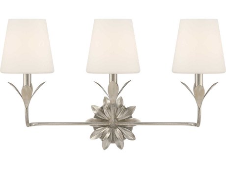 Crystorama Broche 3-Light Antique Silver Vanity Light