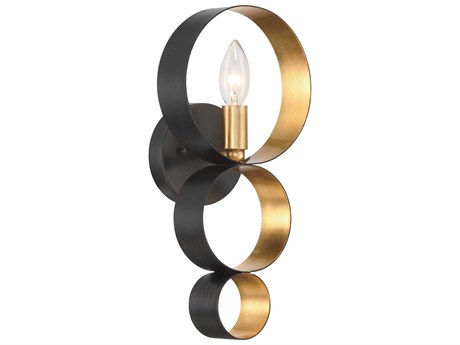 Crystorama Luna 1-Light English Bronze Antique Gold Wall Sconce