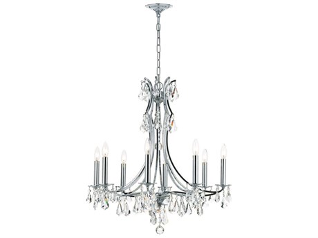 Crystorama Cedar 8-Light Polished Chrome Crystal Candelabra Chandelier