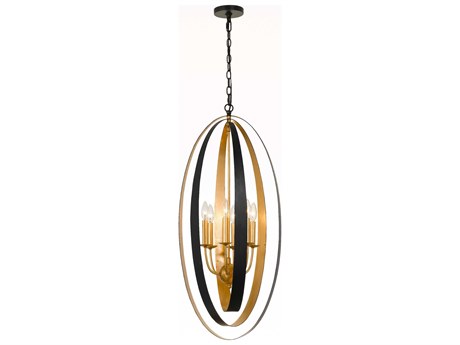 Crystorama Luna 6-Light English Bronze Antique Gold Candelabra Chandelier