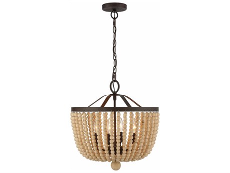 Crystorama Rylee 4-Light Forged Bronze Bowl Candelabra Chandelier