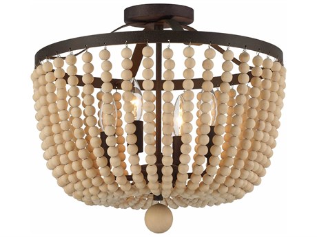 Crystorama Rylee 4-Light Forged Bronze Bowl Semi Flush Mount
