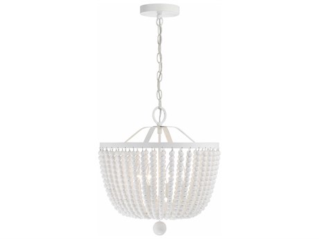 Crystorama Rylee 4-Light Matte White Bowl Chandelier